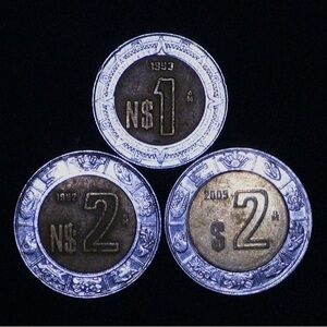Three Mexicanos Currency Coins